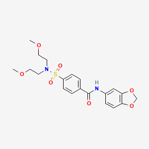 molecular formula C20H24N2O7S B2708883 N-(2H-1,3-benzodioxol-5-yl)-4-[bis(2-methoxyethyl)sulfamoyl]benzamide CAS No. 475044-35-0