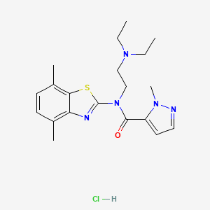 molecular formula C20H28ClN5OS B2708911 N-(2-(diethylamino)ethyl)-N-(4,7-dimethylbenzo[d]thiazol-2-yl)-1-methyl-1H-pyrazole-5-carboxamide hydrochloride CAS No. 1216447-51-6