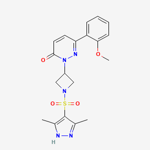 molecular formula C19H21N5O4S B2708948 2-{1-[(3,5-dimethyl-1H-pyrazol-4-yl)sulfonyl]azetidin-3-yl}-6-(2-methoxyphenyl)-2,3-dihydropyridazin-3-one CAS No. 2379952-83-5