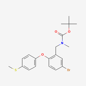 molecular formula C20H24BrNO3S B2708960 Tert-butyl 5-bromo-2-(4-(methylthio)phenoxy)benzyl(methyl)carbamate CAS No. 364324-01-6