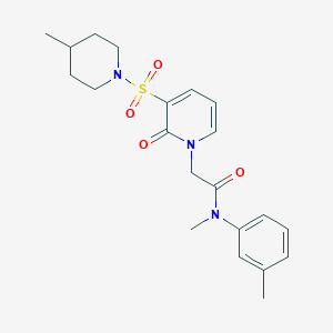 molecular formula C21H27N3O4S B2708968 N-methyl-N-(3-methylphenyl)-2-{3-[(4-methylpiperidin-1-yl)sulfonyl]-2-oxo-1,2-dihydropyridin-1-yl}acetamide CAS No. 1251680-01-9