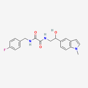 molecular formula C20H20FN3O3 B2708989 N'-[(4-fluorophenyl)methyl]-N-[2-hydroxy-2-(1-methyl-1H-indol-5-yl)ethyl]ethanediamide CAS No. 2034256-38-5
