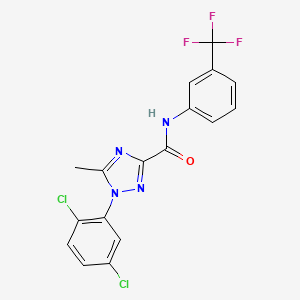 molecular formula C17H11Cl2F3N4O B2709015 1-(2,5-dichlorophenyl)-5-methyl-N-[3-(trifluoromethyl)phenyl]-1H-1,2,4-triazole-3-carboxamide CAS No. 338399-11-4
