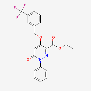 Ethyl 6-oxo-1-phenyl-4-((3-(trifluoromethyl)benzyl)oxy)-1,6-dihydropyridazine-3-carboxylate