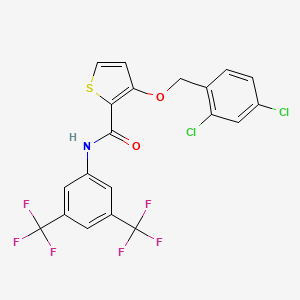 N-[3,5-bis(trifluoromethyl)phenyl]-3-[(2,4-dichlorophenyl)methoxy]thiophene-2-carboxamide