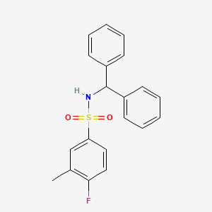 molecular formula C20H18FNO2S B2709132 N-benzhydryl-4-fluoro-3-methylbenzenesulfonamide CAS No. 791844-91-2