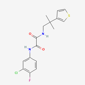 molecular formula C16H16ClFN2O2S B2709135 N'-(3-chloro-4-fluorophenyl)-N-[2-methyl-2-(thiophen-3-yl)propyl]ethanediamide CAS No. 2309342-39-8