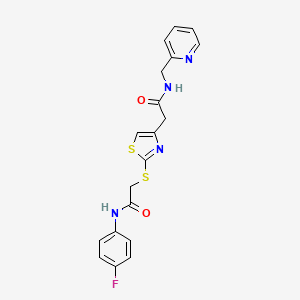 N-(4-fluorophenyl)-2-((4-(2-oxo-2-((pyridin-2-ylmethyl)amino)ethyl)thiazol-2-yl)thio)acetamide