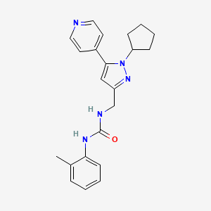 1-((1-cyclopentyl-5-(pyridin-4-yl)-1H-pyrazol-3-yl)methyl)-3-(o-tolyl)urea