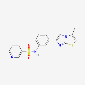 molecular formula C17H14N4O2S2 B2709160 N-(3-{3-methylimidazo[2,1-b][1,3]thiazol-6-yl}phenyl)pyridine-3-sulfonamide CAS No. 893977-28-1