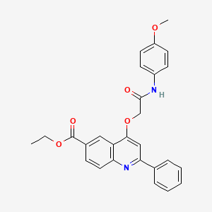 Ethyl 4-(2-((4-methoxyphenyl)amino)-2-oxoethoxy)-2-phenylquinoline-6-carboxylate