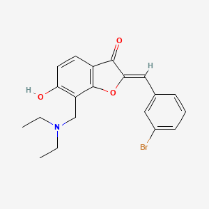 B2709170 (Z)-2-(3-bromobenzylidene)-7-((diethylamino)methyl)-6-hydroxybenzofuran-3(2H)-one CAS No. 929506-12-7