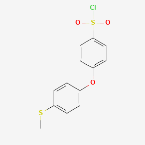 molecular formula C13H11ClO3S2 B2709210 4-(4-(Methylthio)phenoxy)benzenesulfonyl chloride CAS No. 1487822-78-5