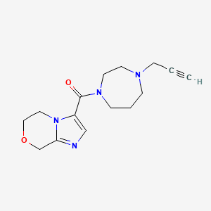 molecular formula C15H20N4O2 B2709213 6,8-Dihydro-5H-imidazo[2,1-c][1,4]oxazin-3-yl-(4-prop-2-ynyl-1,4-diazepan-1-yl)methanone CAS No. 2249201-26-9