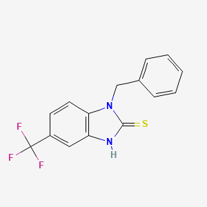 molecular formula C15H11F3N2S B2709221 1-Benzyl-5-trifluoromethyl-1H-benzoimidazole-2-thiol CAS No. 565165-39-1