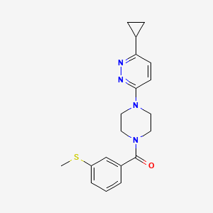 molecular formula C19H22N4OS B2709229 3-cyclopropyl-6-{4-[3-(methylsulfanyl)benzoyl]piperazin-1-yl}pyridazine CAS No. 2034427-61-5