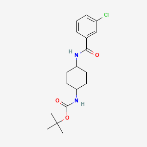 molecular formula C18H25ClN2O3 B2709244 tert-Butyl (1R*,4R*)-4-(3-chlorobenzamido)-cyclohexylcarbamate CAS No. 1286275-62-4