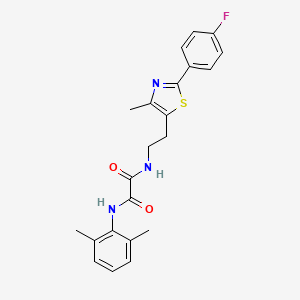molecular formula C22H22FN3O2S B2709253 N'-(2,6-dimethylphenyl)-N-{2-[2-(4-fluorophenyl)-4-methyl-1,3-thiazol-5-yl]ethyl}ethanediamide CAS No. 895802-41-2