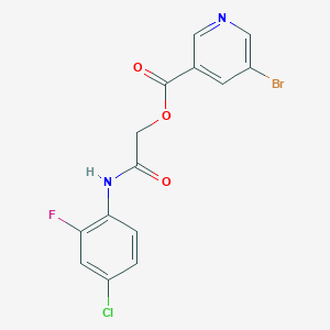 molecular formula C14H9BrClFN2O3 B2709255 2-((4-Chloro-2-fluorophenyl)amino)-2-oxoethyl 5-bromonicotinate CAS No. 733020-44-5