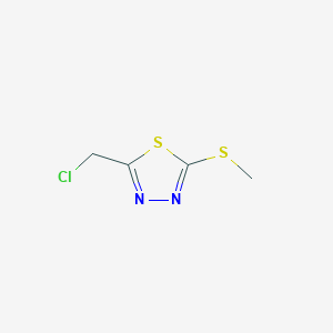 molecular formula C4H5ClN2S2 B2709262 2-(Chloromethyl)-5-(methylsulfanyl)-1,3,4-thiadiazole CAS No. 3914-48-5