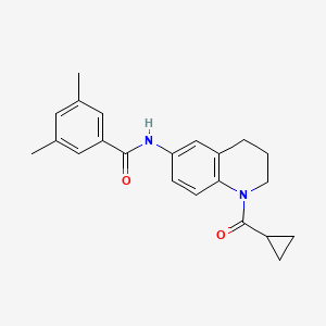 molecular formula C22H24N2O2 B2709311 N-(1-cyclopropanecarbonyl-1,2,3,4-tetrahydroquinolin-6-yl)-3,5-dimethylbenzamide CAS No. 899983-17-6
