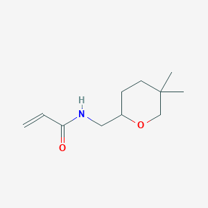 molecular formula C11H19NO2 B2709313 N-[(5,5-Dimethyloxan-2-yl)methyl]prop-2-enamide CAS No. 2224346-31-8