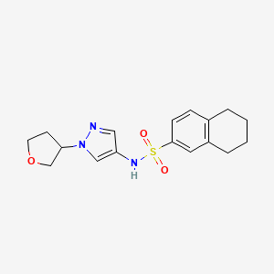 molecular formula C17H21N3O3S B2709329 N-(1-(tetrahydrofuran-3-yl)-1H-pyrazol-4-yl)-5,6,7,8-tetrahydronaphthalene-2-sulfonamide CAS No. 1796948-13-4