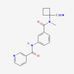 molecular formula C19H18N4O2 B2709336 N-{3-[(1-cyanocyclobutyl)(methyl)carbamoyl]phenyl}pyridine-3-carboxamide CAS No. 1423801-49-3