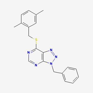 molecular formula C20H19N5S B2709337 3-benzyl-7-((2,5-dimethylbenzyl)thio)-3H-[1,2,3]triazolo[4,5-d]pyrimidine CAS No. 863453-02-5