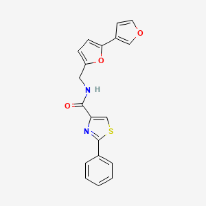molecular formula C19H14N2O3S B2709347 N-({[2,3'-bifuran]-5-yl}methyl)-2-phenyl-1,3-thiazole-4-carboxamide CAS No. 2097864-45-2