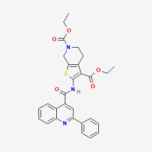 molecular formula C29H27N3O5S B2709351 3,6-diethyl 2-(2-phenylquinoline-4-amido)-4H,5H,6H,7H-thieno[2,3-c]pyridine-3,6-dicarboxylate CAS No. 864926-58-9