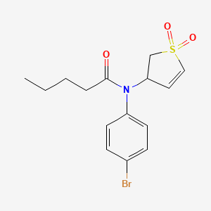 molecular formula C15H18BrNO3S B2709370 N-(4-BROMOPHENYL)-N-(1,1-DIOXIDO-2,3-DIHYDRO-3-THIOPHENYL)PENTANAMIDE CAS No. 457928-03-9
