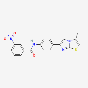 molecular formula C19H14N4O3S B2709413 N-(4-(3-methylimidazo[2,1-b]thiazol-6-yl)phenyl)-3-nitrobenzamide CAS No. 893985-23-4
