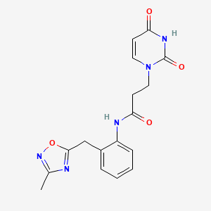 3-(2,4-dioxo-3,4-dihydropyrimidin-1(2H)-yl)-N-(2-((3-methyl-1,2,4-oxadiazol-5-yl)methyl)phenyl)propanamide