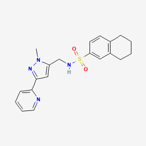 N-[(2-Methyl-5-pyridin-2-ylpyrazol-3-yl)methyl]-5,6,7,8-tetrahydronaphthalene-2-sulfonamide