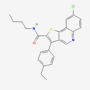 molecular formula C24H23ClN2OS B2709453 N-butyl-8-chloro-3-(4-ethylphenyl)thieno[3,2-c]quinoline-2-carboxamide CAS No. 1223903-67-0