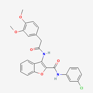 molecular formula C25H21ClN2O5 B2709476 N-(3-chlorophenyl)-3-(2-(3,4-dimethoxyphenyl)acetamido)benzofuran-2-carboxamide CAS No. 888439-50-7