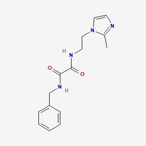 molecular formula C15H18N4O2 B2709488 N1-benzyl-N2-(2-(2-methyl-1H-imidazol-1-yl)ethyl)oxalamide CAS No. 1211686-59-7