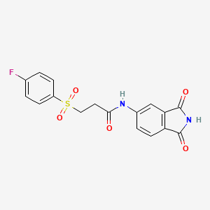 molecular formula C17H13FN2O5S B2709489 N-(1,3-dioxo-2,3-dihydro-1H-isoindol-5-yl)-3-(4-fluorobenzenesulfonyl)propanamide CAS No. 905673-83-8