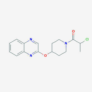 molecular formula C16H18ClN3O2 B2709490 2-Chloro-1-(4-(quinoxalin-2-yloxy)piperidin-1-yl)propan-1-one CAS No. 1705800-29-8