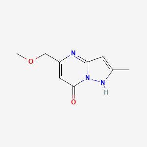 molecular formula C9H11N3O2 B2709497 5-(Methoxymethyl)-2-methylpyrazolo[1,5-a]pyrimidin-7-ol CAS No. 439111-05-4