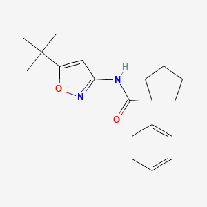 molecular formula C19H24N2O2 B2709516 N-(5-tert-butyl-1,2-oxazol-3-yl)-1-phenylcyclopentane-1-carboxamide CAS No. 1024168-17-9