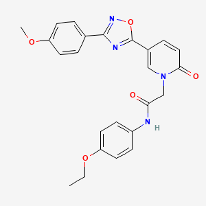 molecular formula C24H22N4O5 B2709519 N-(4-ethoxyphenyl)-2-{5-[3-(4-methoxyphenyl)-1,2,4-oxadiazol-5-yl]-2-oxo-1,2-dihydropyridin-1-yl}acetamide CAS No. 1112419-30-3