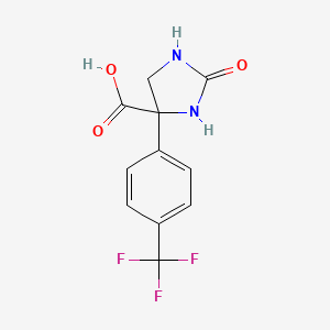 molecular formula C11H9F3N2O3 B2709563 2-Oxo-4-[4-(trifluoromethyl)phenyl]imidazolidine-4-carboxylic acid CAS No. 2248348-75-4
