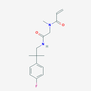 molecular formula C16H21FN2O2 B2709574 N-[2-[[2-(4-Fluorophenyl)-2-methylpropyl]amino]-2-oxoethyl]-N-methylprop-2-enamide CAS No. 2199408-95-0