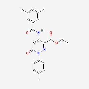 molecular formula C23H23N3O4 B2709576 ethyl 4-(3,5-dimethylbenzamido)-1-(4-methylphenyl)-6-oxo-1,6-dihydropyridazine-3-carboxylate CAS No. 941915-78-2