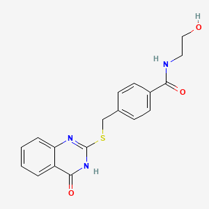 N-(2-hydroxyethyl)-4-{[(4-hydroxyquinazolin-2-yl)sulfanyl]methyl}benzamide