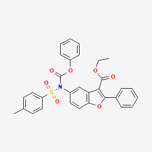 Ethyl 5-[[(4-methylphenyl)sulfonyl](phenoxycarbonyl)amino]-2-phenyl-1-benzofuran-3-carboxylate