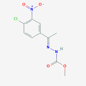 molecular formula C10H10ClN3O4 B2709586 N'-[(1E)-1-(4-chloro-3-nitrophenyl)ethylidene]methoxycarbohydrazide CAS No. 337924-85-3