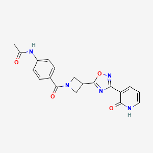 N-(4-(3-(3-(2-oxo-1,2-dihydropyridin-3-yl)-1,2,4-oxadiazol-5-yl)azetidine-1-carbonyl)phenyl)acetamide